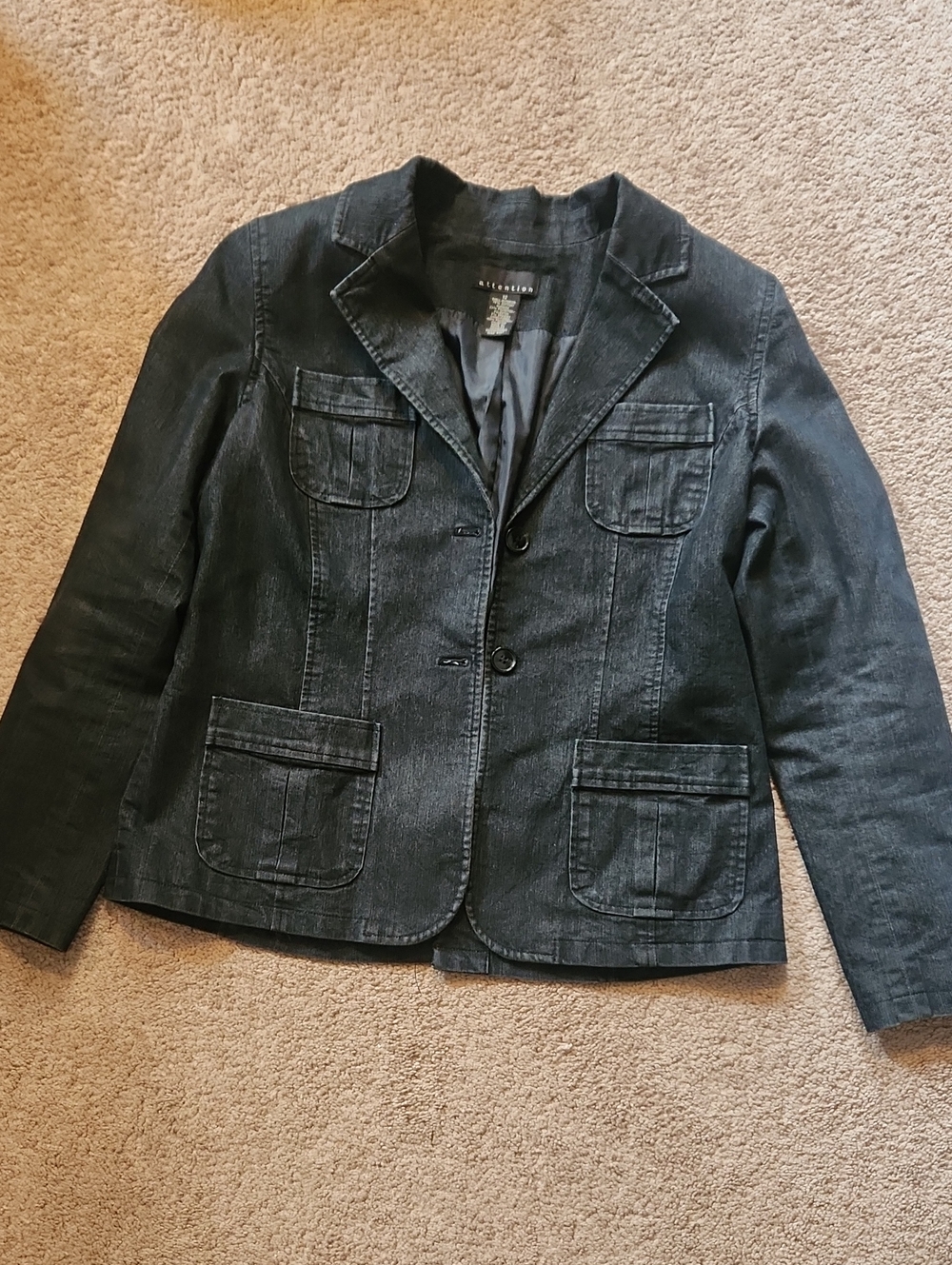 Attention Black Denim Jacket